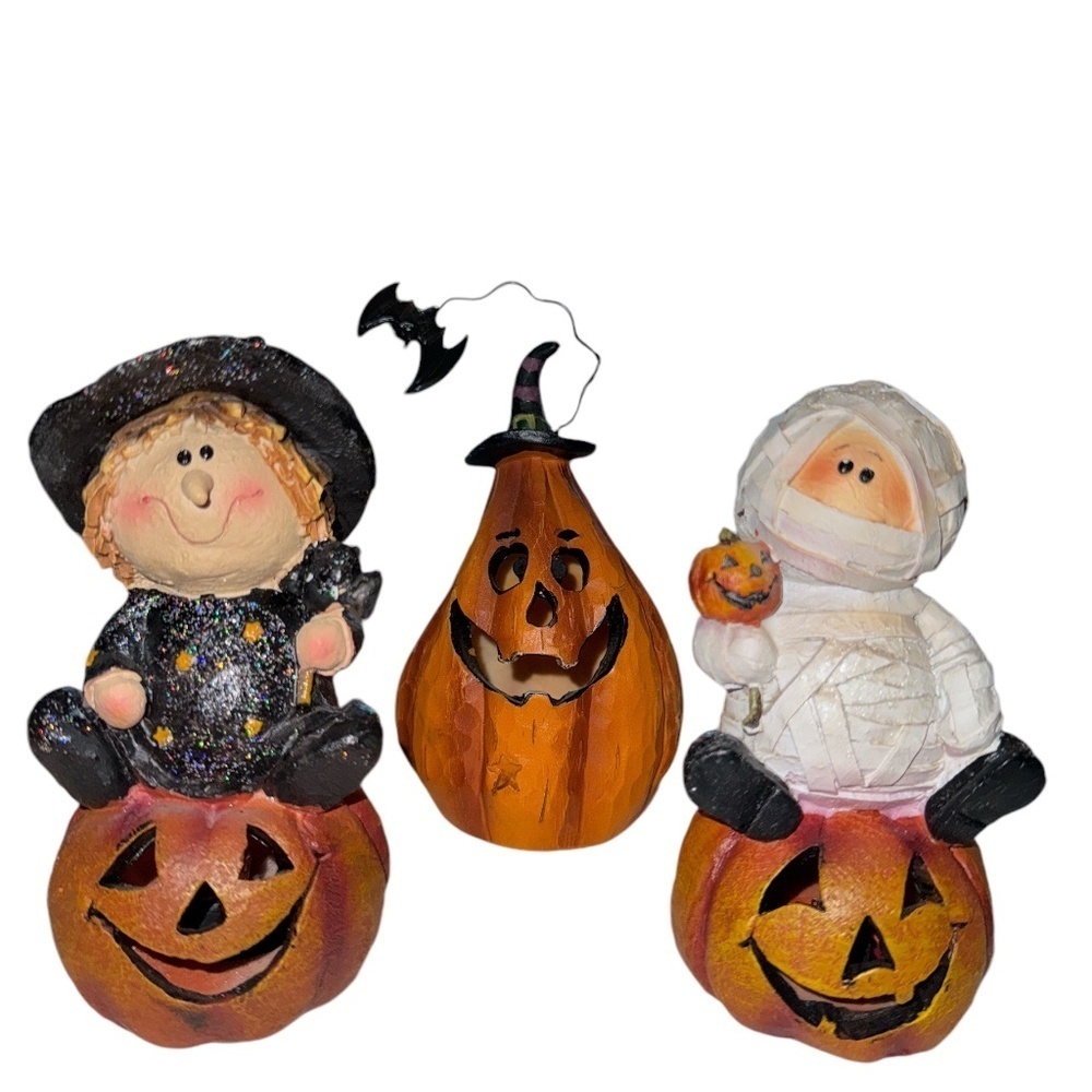 Halloween Figurines Light up LED- Witch, Pumpkin, Mummy
